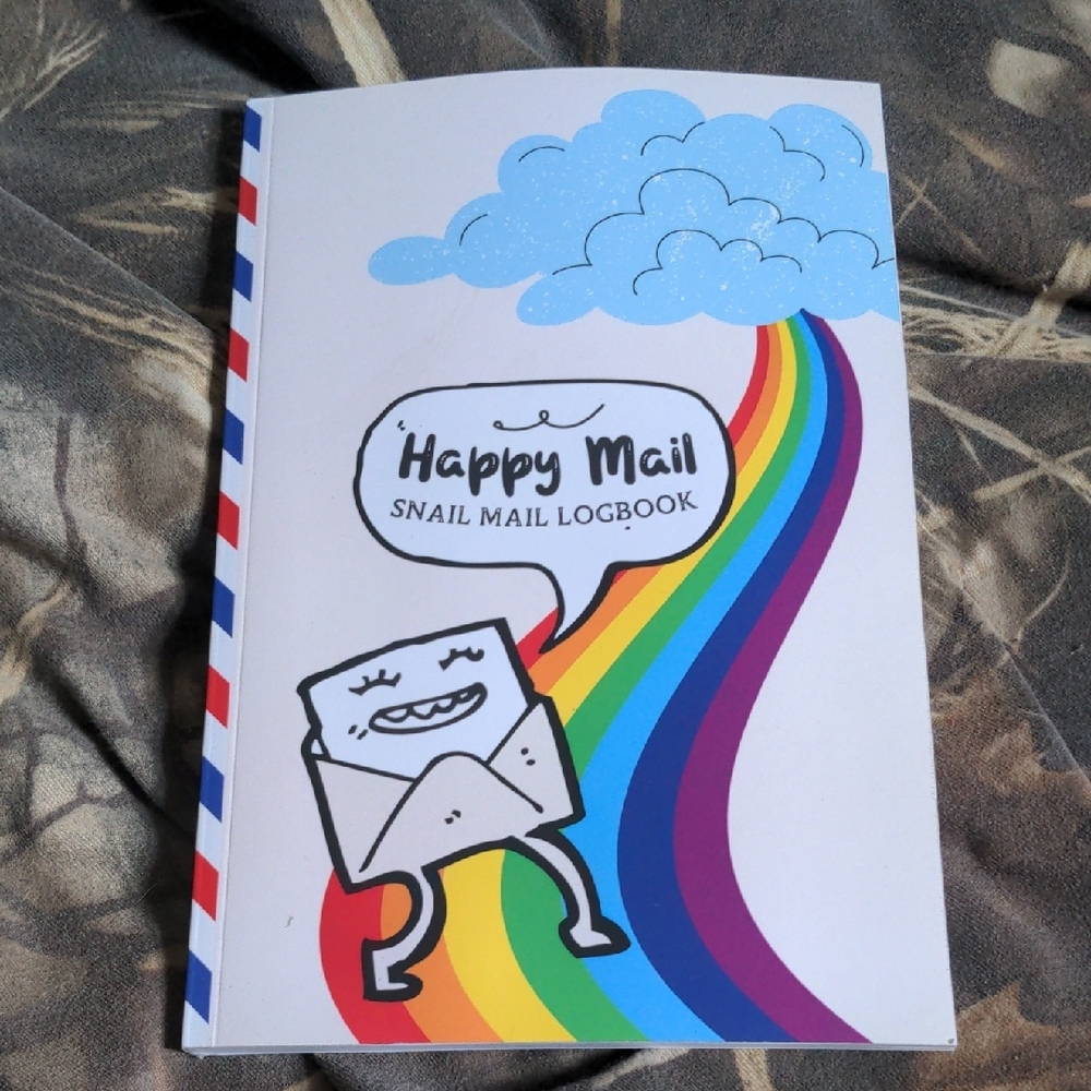Happy Mail Snail Mail Logbook with Rainbow Design Penpal